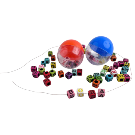 Игрушки в капсулах 34х30 мм Бусинки Буквы 250 шт/уп 