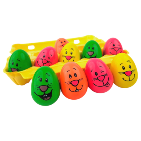 Мячи прыгуны "Яйцо цветное, животные (муляж)", 55х45 мм, 30 шт/уп