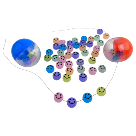 Игрушки в капсулах 34х30 мм Бусинки Смайлы 250 шт/уп