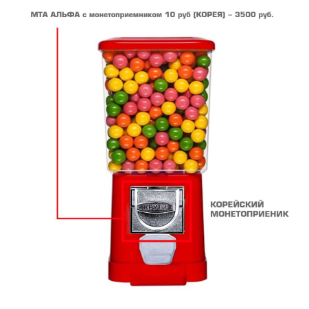 Торговый механический автомат Альфа Красный