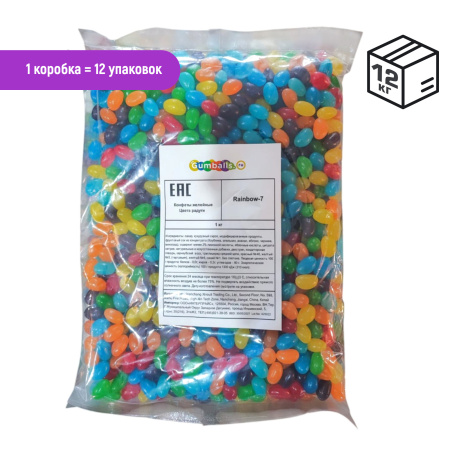 Конфеты желейные Цвета радуги коробка 12кг