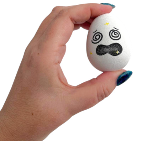 Мячи прыгуны "Яйцо белое смайлики", 55х45 мм, 30 шт/уп 