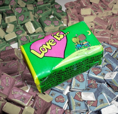 Жев. резинка Love is… Яблоко-лимон (100х4,2гр) блок