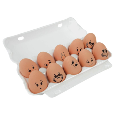 Мячи прыгуны "Яйцо коричневое смайлик (муляж)", 55х45 мм, 30 шт/уп 