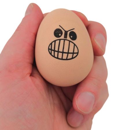 Мячи прыгуны "Яйцо коричневое смайлик (муляж)", 55х45 мм, 30 шт/уп 