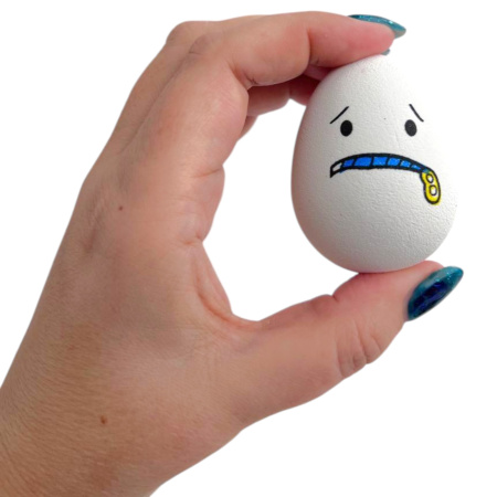 Мячи прыгуны "Яйцо белое смайлики", 55х45 мм, 30 шт/уп 